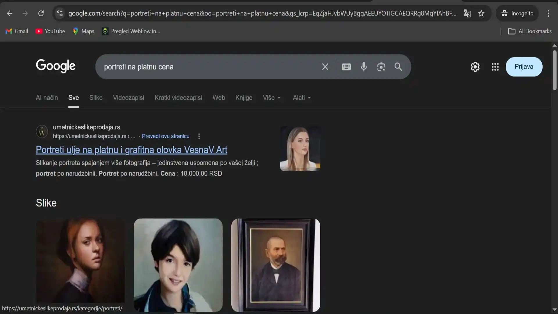 Stranica Portreti ulje na platnu - umetnickeslikeprodaja.rs